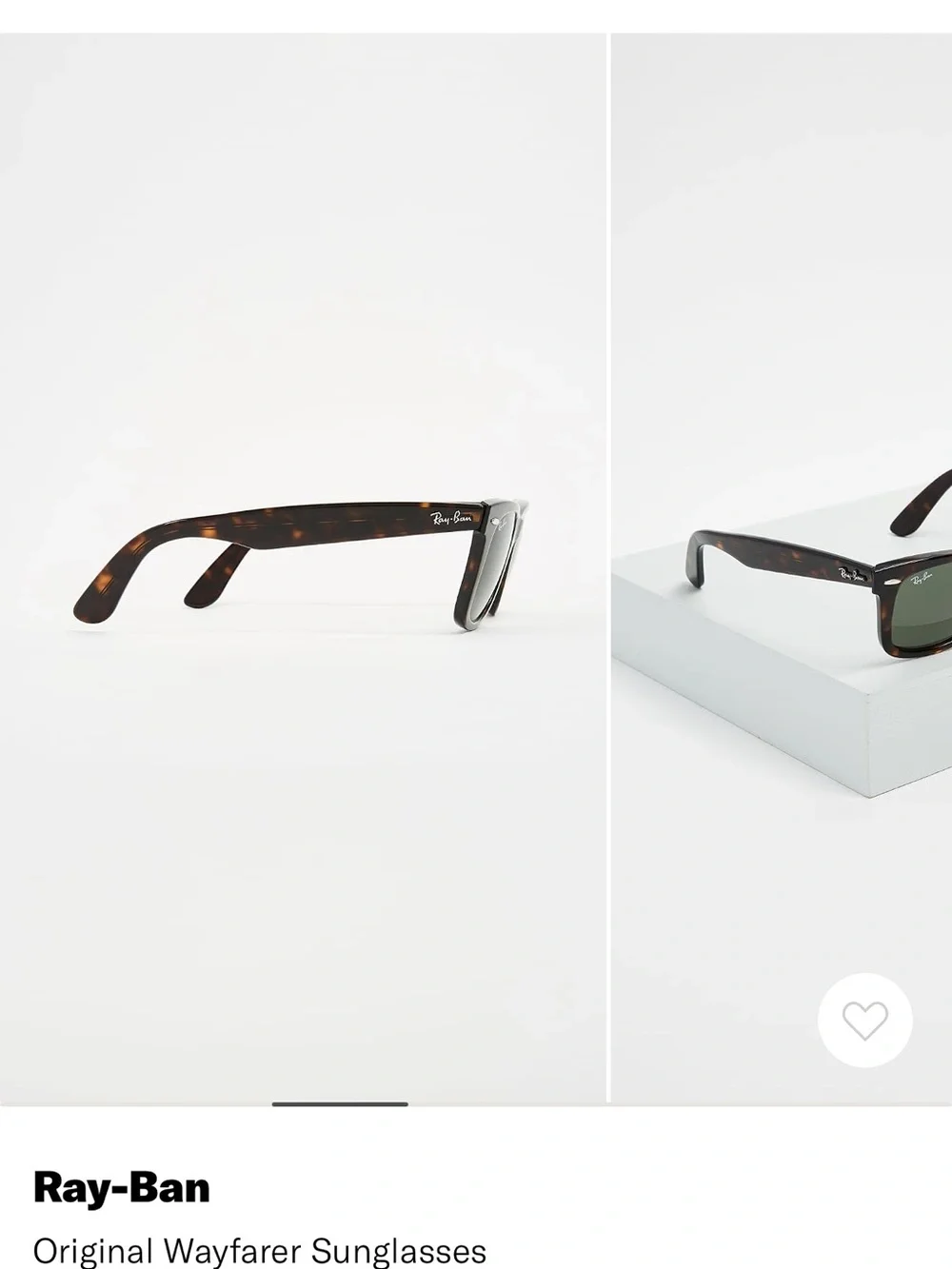 Ray-Ban Tortoiseshell Wayfarer Sunglasses with Green Lenses